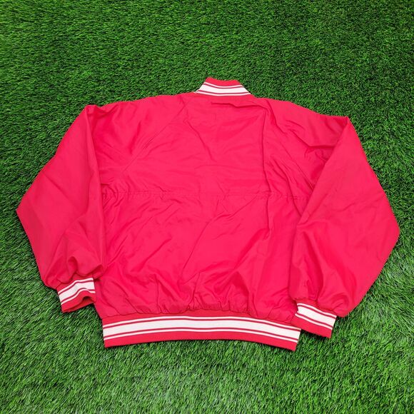 Vintage 80s Farmingdale Varsity Jacket L 22x23 Red Cropped - Picture 2 of 15